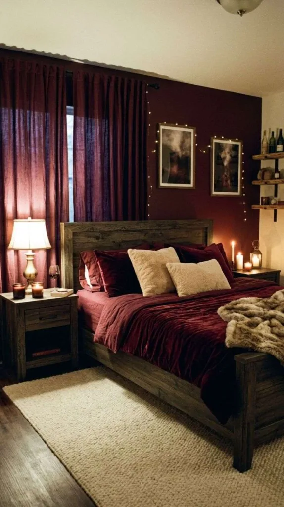 Romantic Bedroom Ideas for Couples to Create Cozy Moments 12 Heartfelt Moody Burgundy Retreat