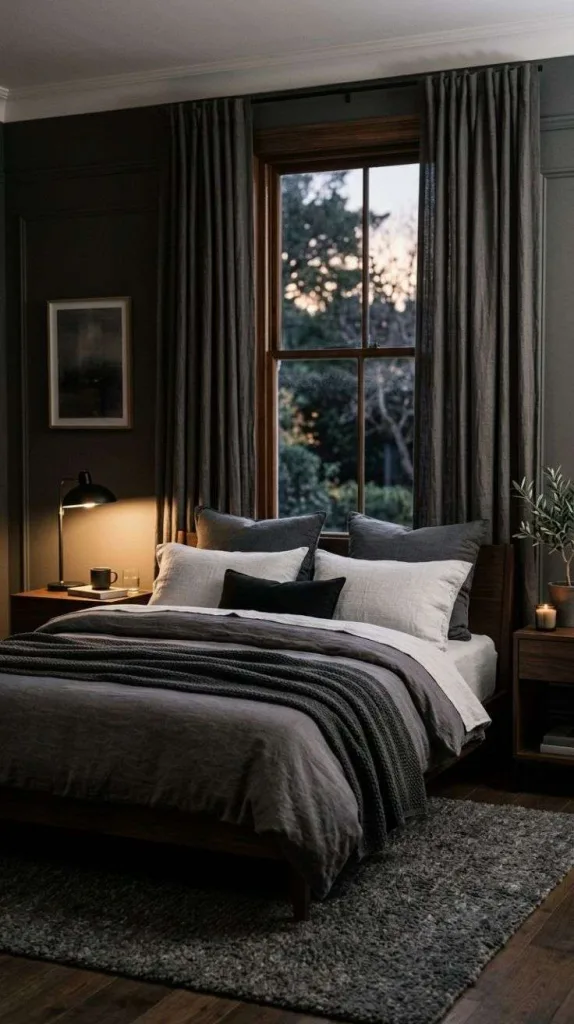 Heavy Charcoal Linen Drapery