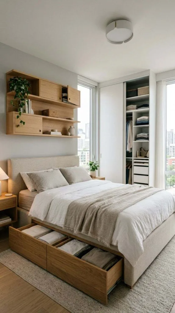 Apartment Bedroom Inspiration for a Cozy Stylish Space 7 Hidden Storage Ideas