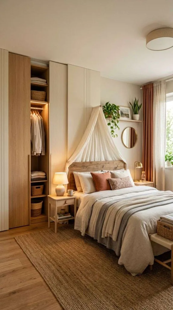Small Bedroom Ideas for Couples Cozy and Romantic Spaces 6 Hidden Wardrobe Design