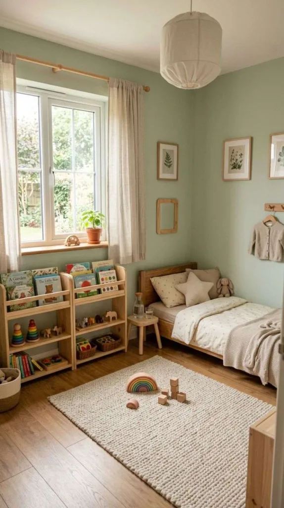 Montessori Bedroom Ideas for a Calm Child-Friendly Space 5 Low Level Bookshelves
