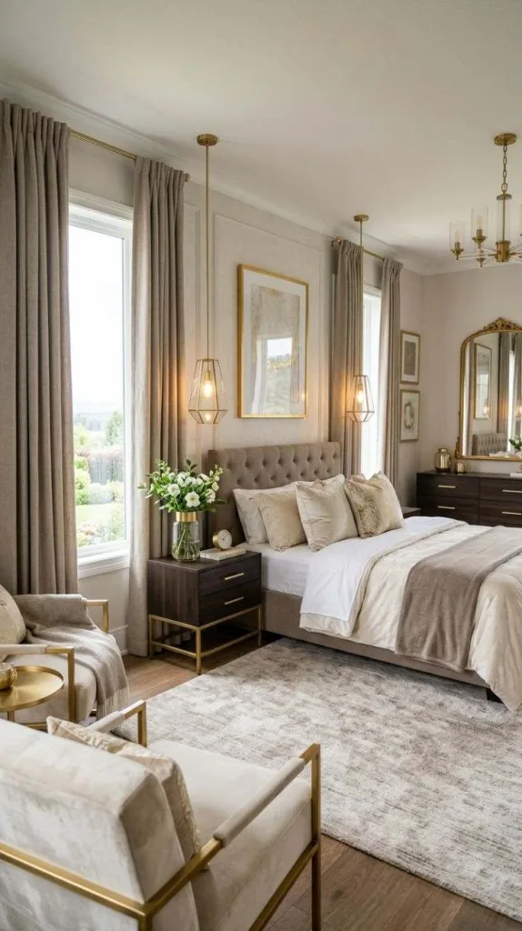 Bedroom Ideas for Couples for a Cozy Romantic Retreat 5 Luxury Gold Accent Suite