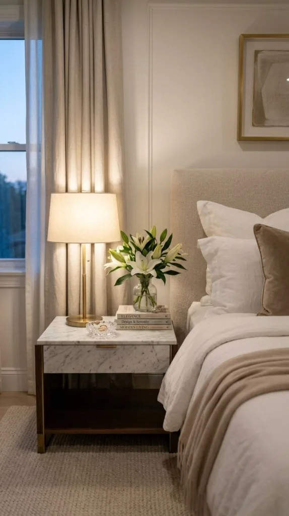 Marble Nightstand Styling