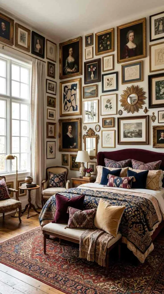 Maximalist Bedroom Ideas for a Bold Colorful Retreat 12 Maximalist Gallery Salon