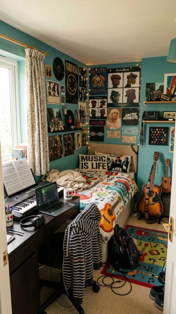 Boy Bedroom Ideas for a Stylish and Cozy Space 8 Music Lover Space