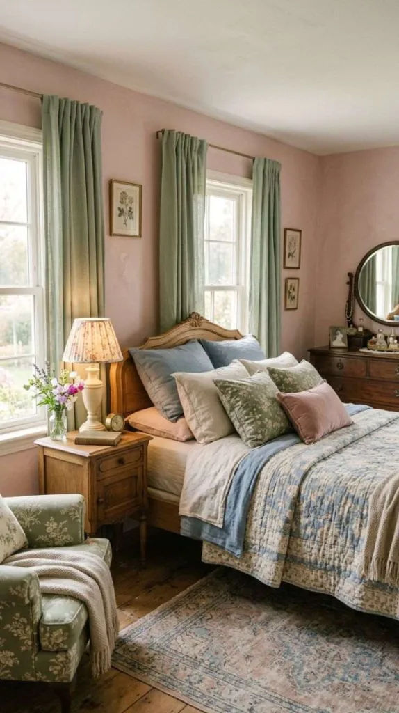 Vintage Bedroom Ideas for a Cozy Timeless Retreat 12 Muted Pastel Palette