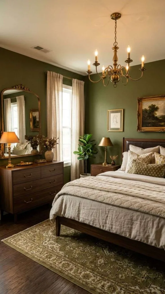 Olive Green + Antique Brass
