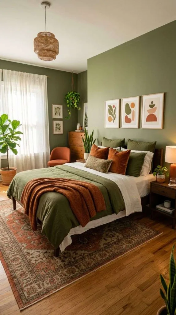 Olive Green + Burnt Orange