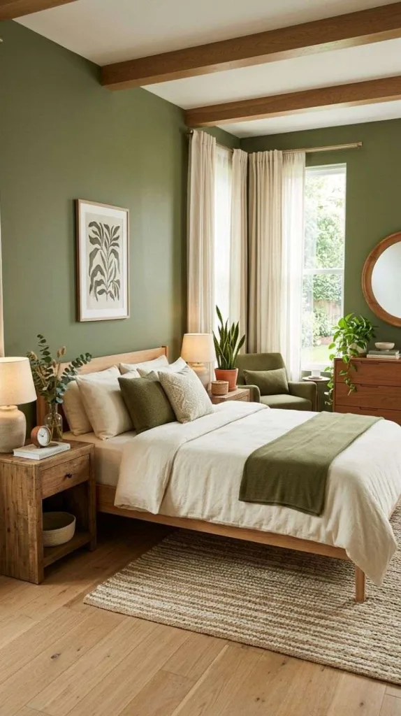 Olive Green + Cream And Wood