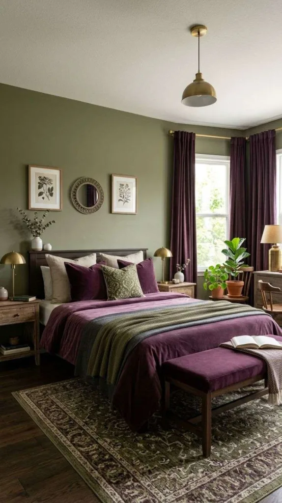 Olive Green + Moody Plum