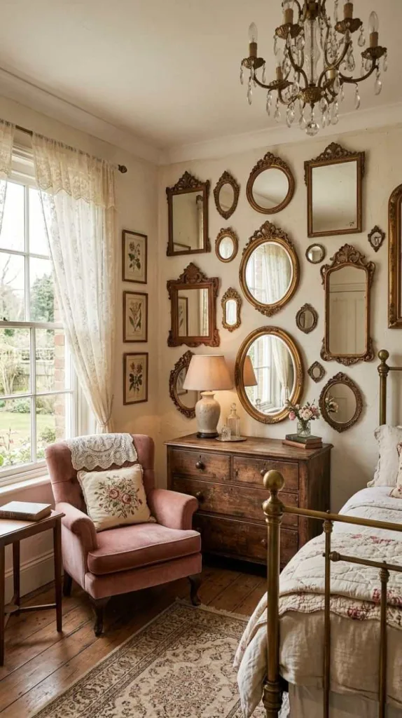 Vintage Bedroom Ideas for a Cozy Timeless Retreat 9 Ornate Mirror Display