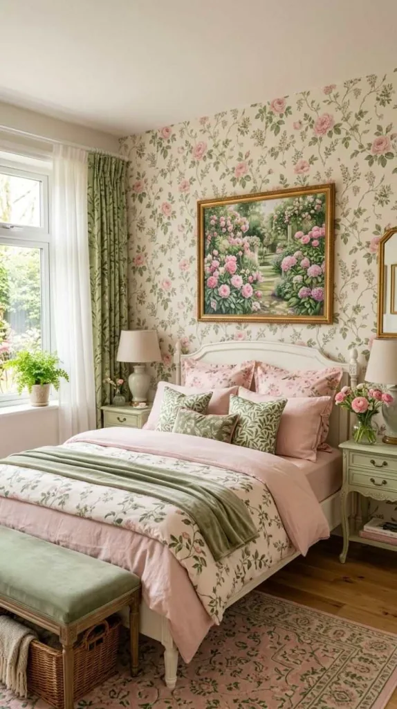 Pink and Green Bedroom Ideas for a Fresh Stylish Retreat 6 Pink Floral And Green Botanical