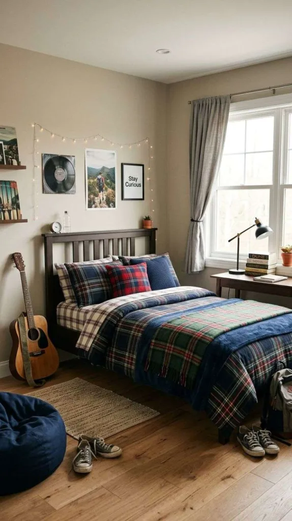 Teenage Boys Bedroom Ideas for Modern Cozy Spaces 6 Plaid Bedding Combination