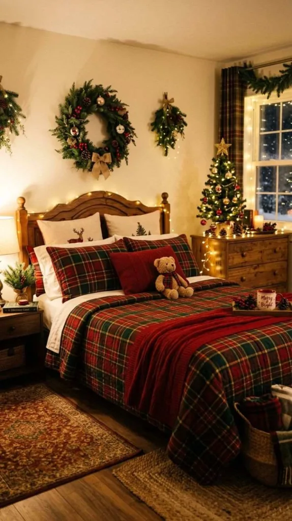 Christmas Bedroom Ideas for a Cozy Festive Retreat 4 Plaid Holiday Bedding