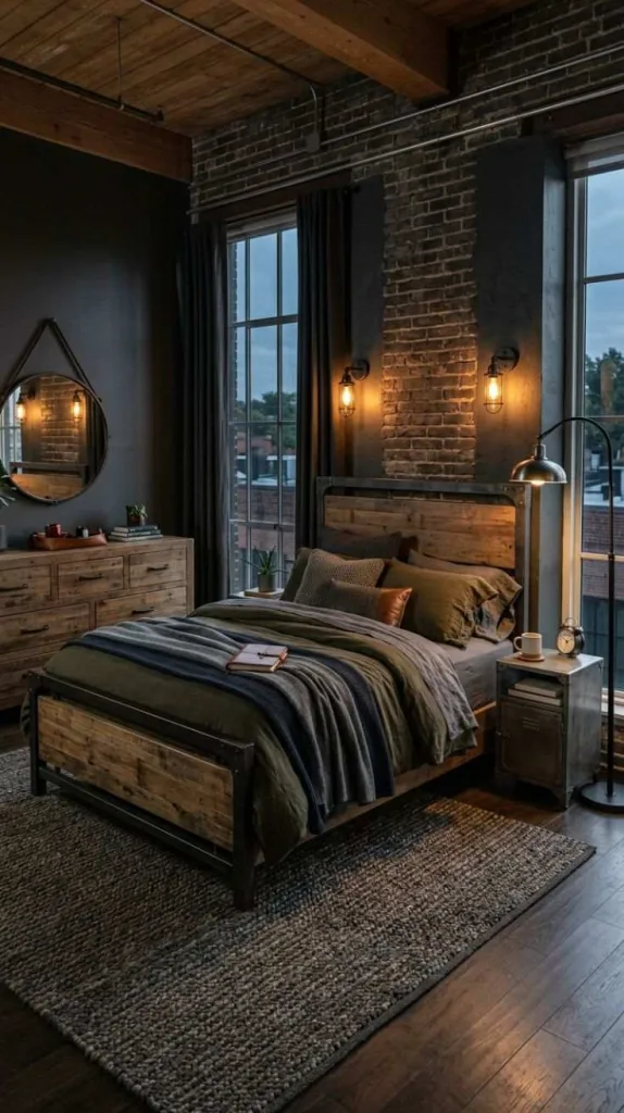 Masculine Bedroom Ideas for a Stylish Modern Retreat 12 Raw Wood And Iron Bedroom