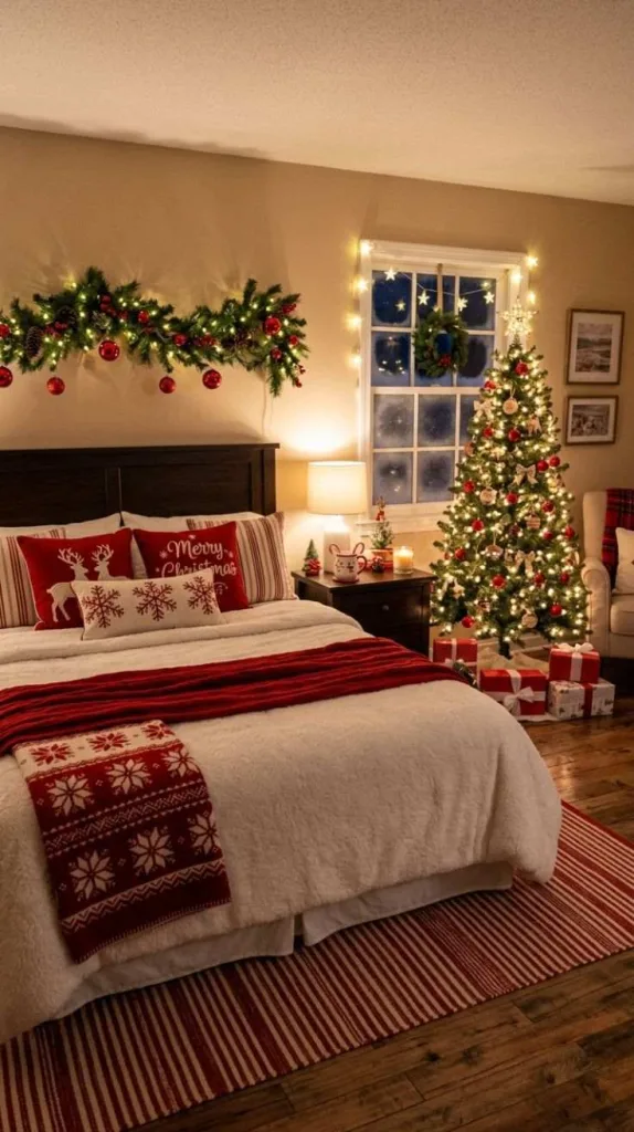 Christmas Bedroom Ideas for a Cozy Festive Retreat 8 Red And White Decor