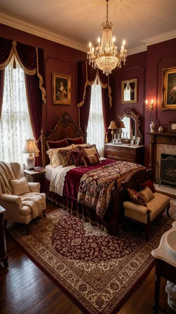 Victorian Bedroom Ideas for a Timeless Elegant Retreat 11 Rich Burgundy Bedroom Palette