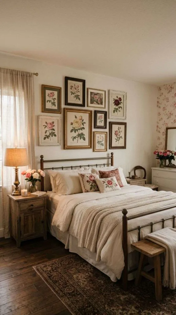 Romantic Bedroom Ideas for Couples to Create Cozy Moments 6 Rose-Inspired Bedroom Wall Decor