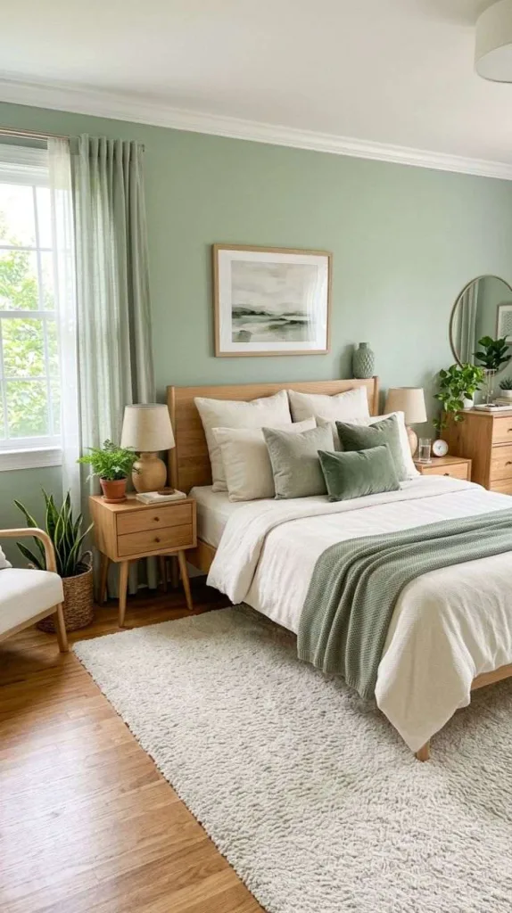 Bedroom Color Schemes for a Cozy Stylish Home 4 Sage Green + Soft Ivory