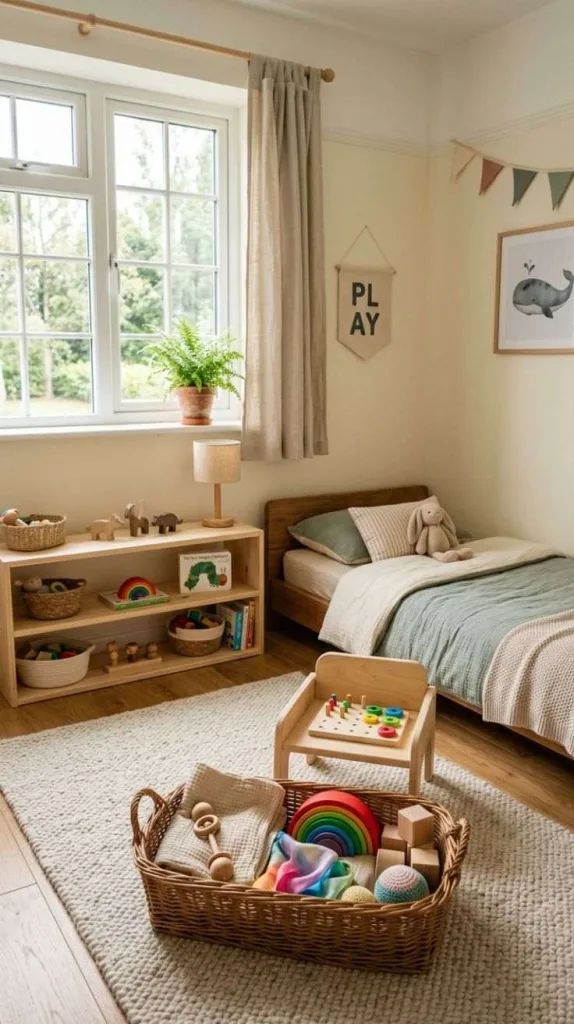 Montessori Bedroom Ideas for a Calm Child-Friendly Space 11 Sensory Discovery Basket