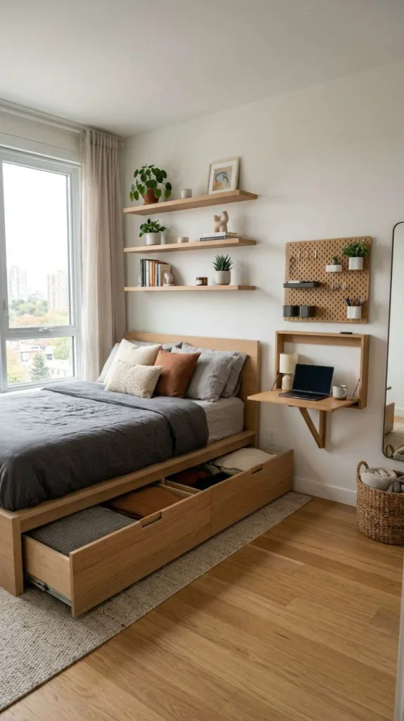Apartment Bedroom Inspiration for a Cozy Stylish Space 4 Space Saving Furniture
