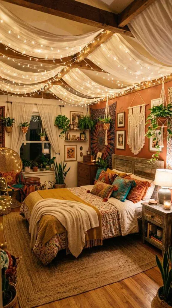 String Light Ceiling Feature