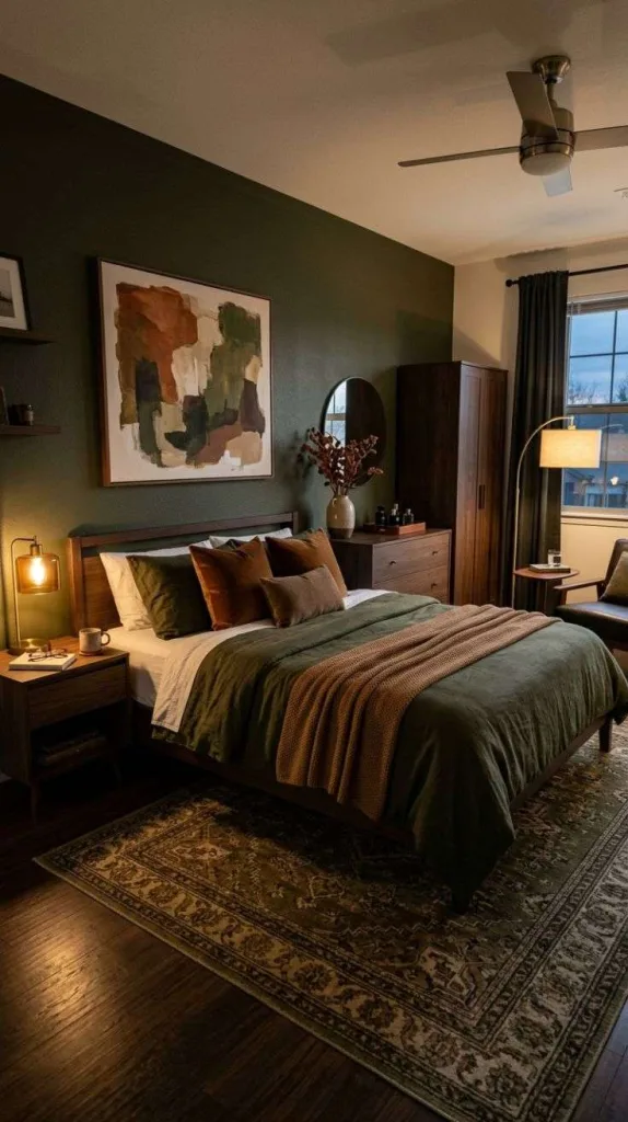 Masculine Bedroom Ideas for a Stylish Modern Retreat 6 Tobacco And Olive Tones
