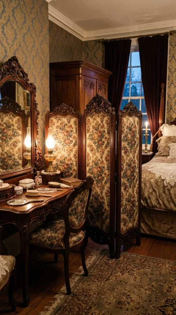 Vintage Bedroom Ideas for a Cozy Timeless Retreat 11 Victorian Dressing Screen