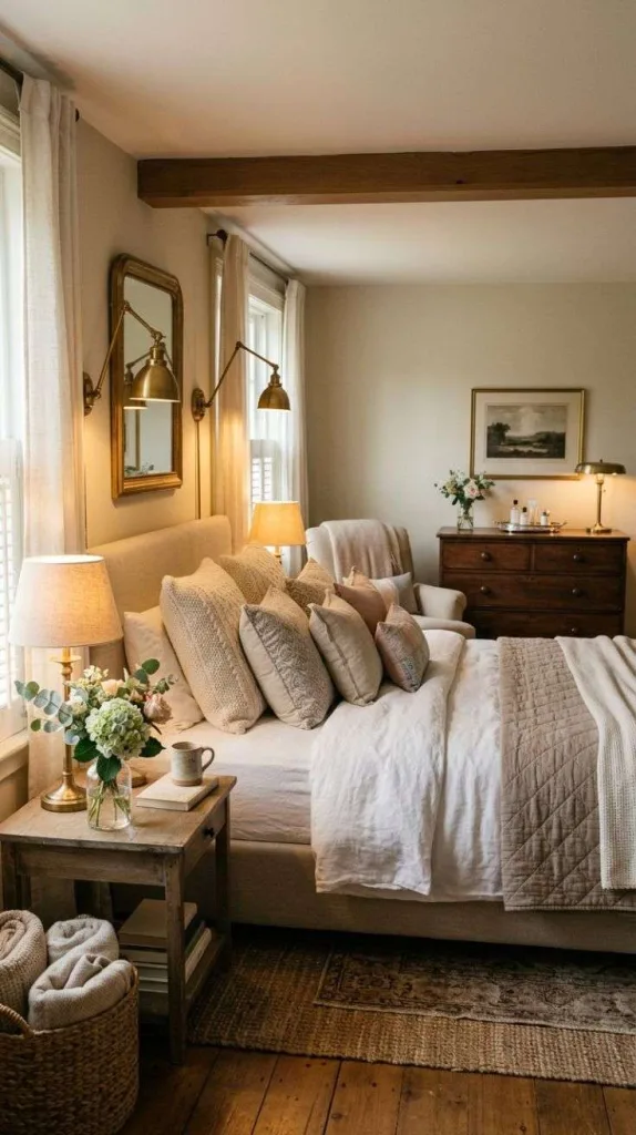 Nancy Meyers Bedroom Ideas for a Cozy Classic Retreat 8 Vintage Brass Lighting