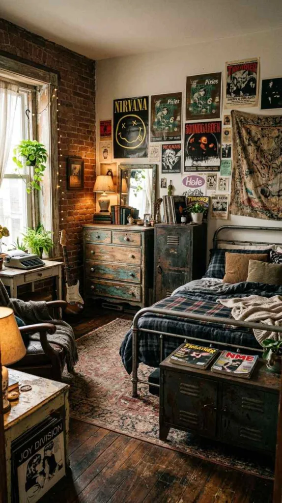 Grunge Bedroom Ideas for Moody Alternative Interiors 5 Vintage Thrifted Furniture